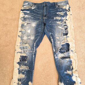 Smoke and Rise Mens jeans 44x32 Acid Washed